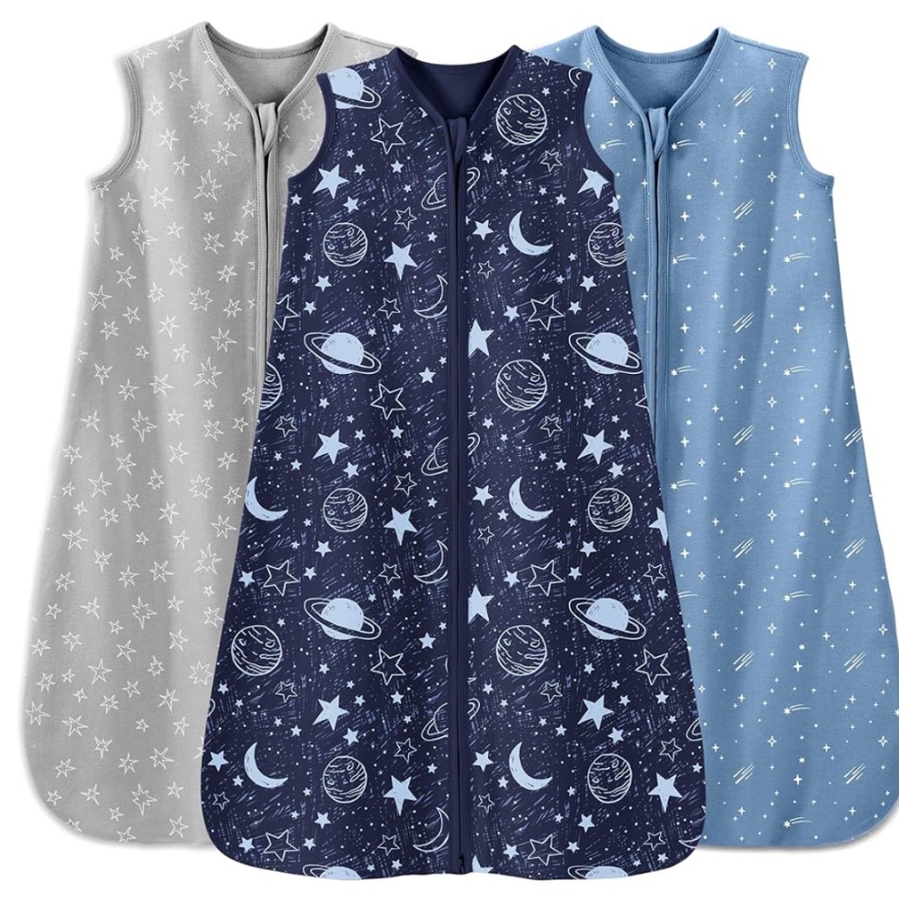 Baby Sleep Sack 6-12 Months 3 Pack 100% Cotton Lightweight 0.5 TOG Wearable Blan